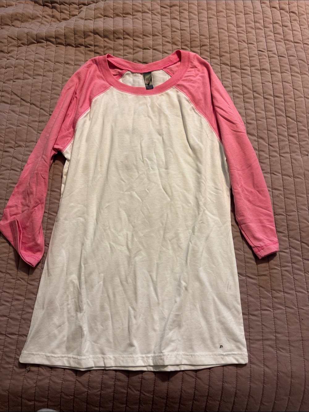 Kids Pink & White Raglan Long-Sleeve Top thecheernastics2